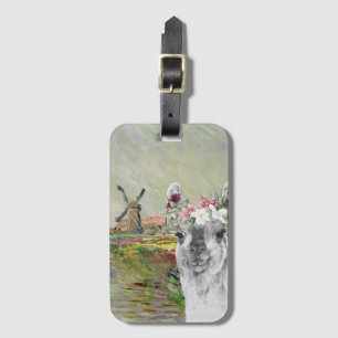 Monet Champ Tulipes en Fancy Lama Bagagelabel
