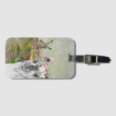 Monet Champ Tulipes en Fancy Lama Bagagelabel (Voorkant (horizontaal))