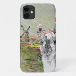 Monet Champ Tulipes en Fancy Llama iPhone 11 Hoesje