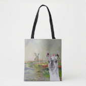Monet Champ Tulipes en Fancy Llama Draagtas (Voorkant)