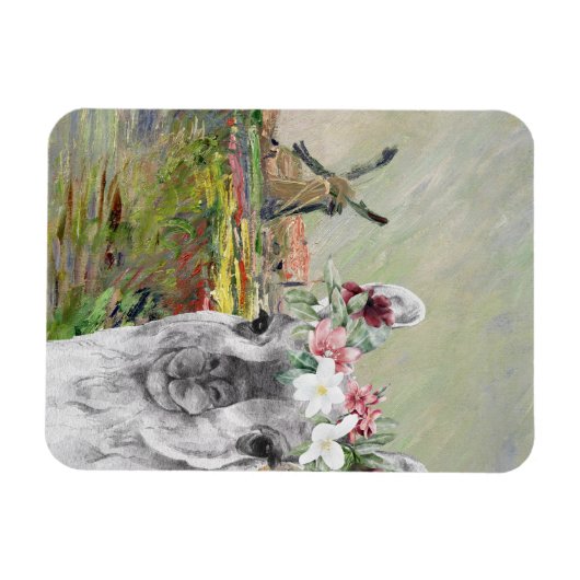 Monet Champ Tulipes en Fancy Llama Magneet (Horizontaal)