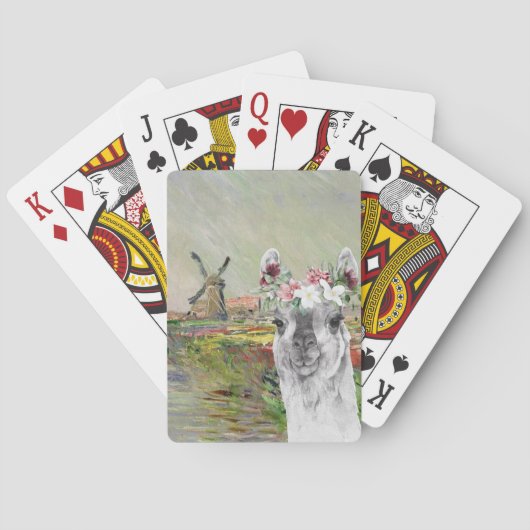 Monet Champ Tulipes en Fancy Llama Pokerkaarten (Achterkant)