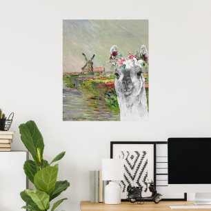 Monet Champ Tulipes en Fancy Llama Poster