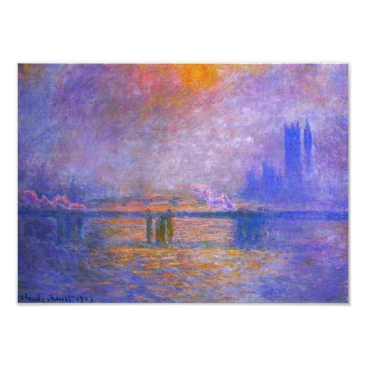 Monet Charing Cross Bridge afdrukken Foto Afdruk (Voorkant)