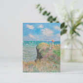 Monet Cliff Walk bij Pourvil Impressionist Paintin Briefkaart (Staand voorkant)