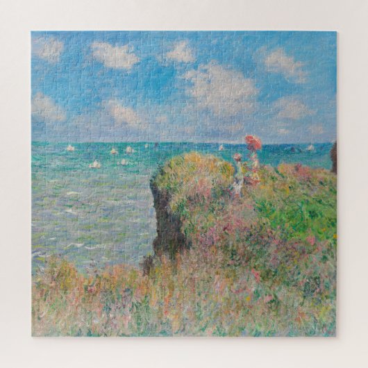 Monet Cliff Walk bij Pourvil Impressionist Paintin Legpuzzel (Verticaal)