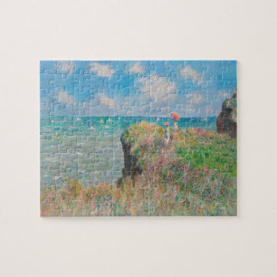 Monet Cliff Walk bij Pourvil Impressionist Paintin Legpuzzel
