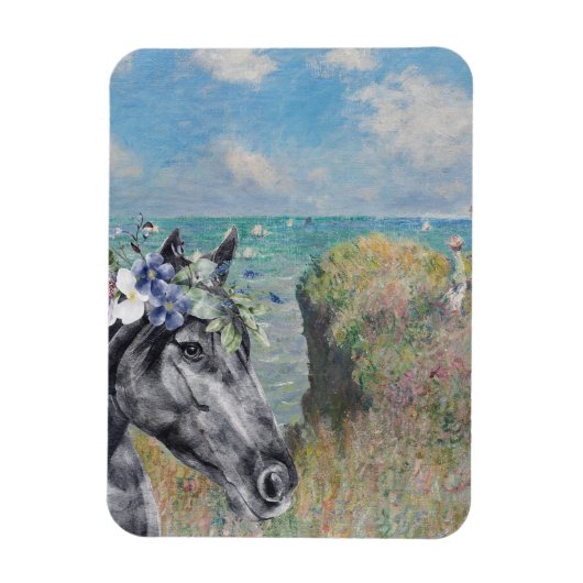 Monet Cliff Walk & Black Horse Compilation Magneet (Verticaal)