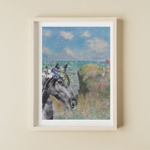 Monet Cliff Walk & Black Horse Compilation Poster