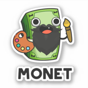 Monet Cute Artist Money Pun Sticker