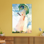 Monet Dame met Parasol Canvas Afdruk (Insitu (Woonkamer))