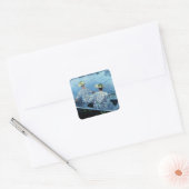 Monet - De blauwe roeiboot Vierkante Sticker (Envelop)