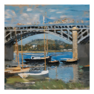 Monet - De brug over de Seine Perfect Poster