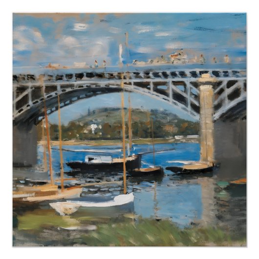 Monet - De brug over de Seine Perfect Poster (Voorkant)