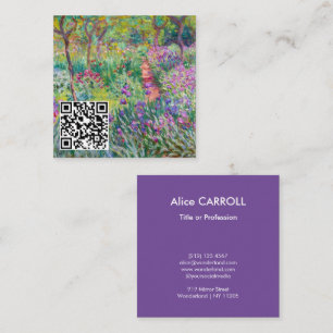 Monet - De Iris Garden bij Giverny - QR-code Vierkante Visitekaartje