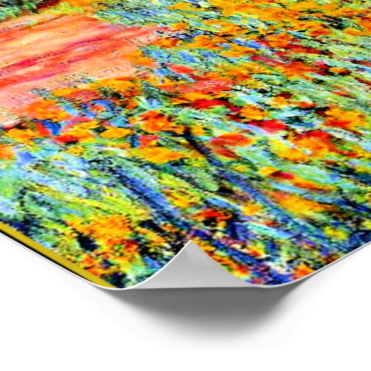 Monet - De Japanse brug op Giverny Poster (Hoek)