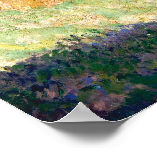 Monet - de jonge dames van Giverny Sun - effect Poster (Hoek)