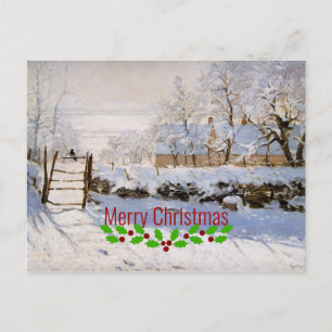 Monet - de Magpie - Vrolijk kerstfeest Briefkaart