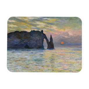 Monet - De Manneport, Klif bij Etretat, Zonsonderg Magneet