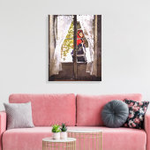 Monet - De Rode Sjaal, Impressionisme Canvas Afdruk (Insitu (Woonkamer))