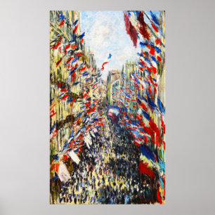 Monet - De Rue Montorgueil in Parijs Poster