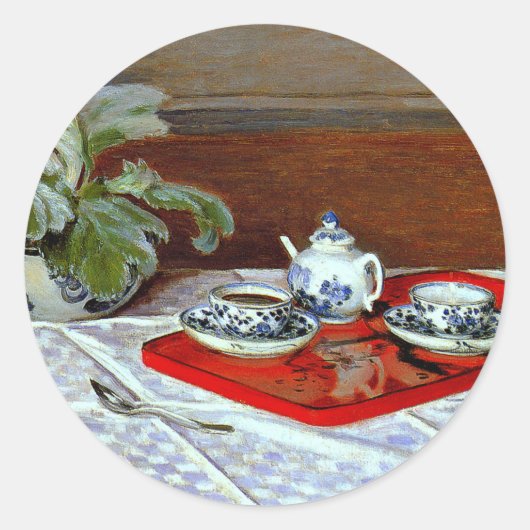 Monet: De Theeset Ronde Sticker (Voorkant)
