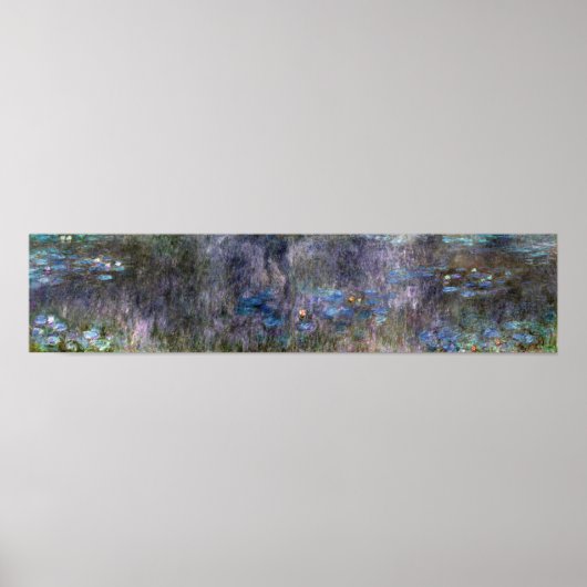 Monet - de watergalgen reflecteren de bomen poster (Voorkant)