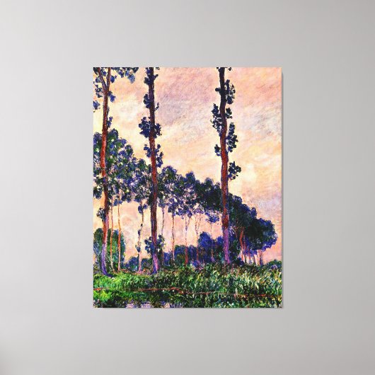 Monet - Drie bomen in grijze weer Canvas Afdruk (Voorkant)