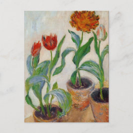 Monet Drie Pots Tulps Briefkaart
