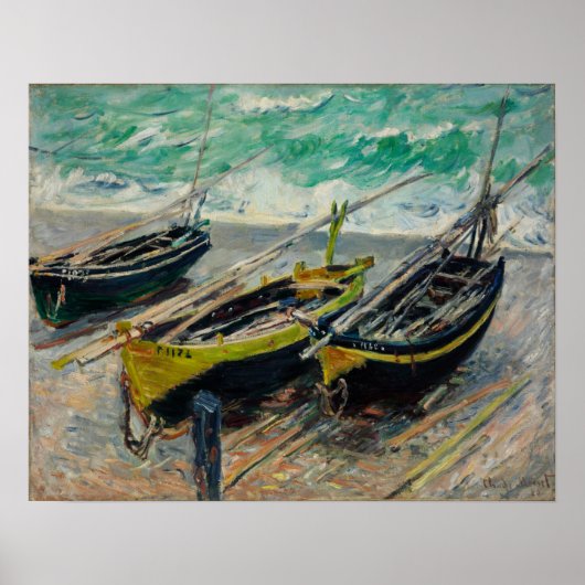 Monet - Drie Vissersboten Poster (Voorkant)