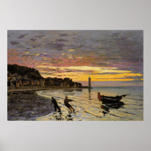 Monet - Een Boat Ashore, mooie kunst, Poster