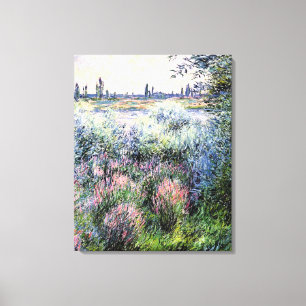 Monet - een pot op de Banken van de Seine Canvas Afdruk