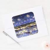 Monet - Een Stormy-Zee Vierkante Sticker (Envelop)