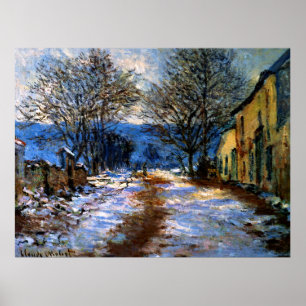 Monet - Effect van sneeuw in Limetz Poster