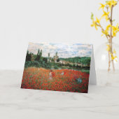 Monet Field of Red Poppies Carte de voeux (Fleur jaune)