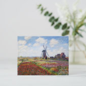 Monet Field Tulips avec carte postale moulin à ven (Debout devant)