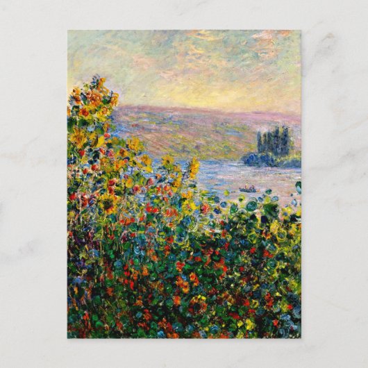 Monet - Flowerbedds te Vetheuil Briefkaart (Voorkant)