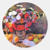 Monet - Flowers and Fruit Ronde Sticker (Voorkant)