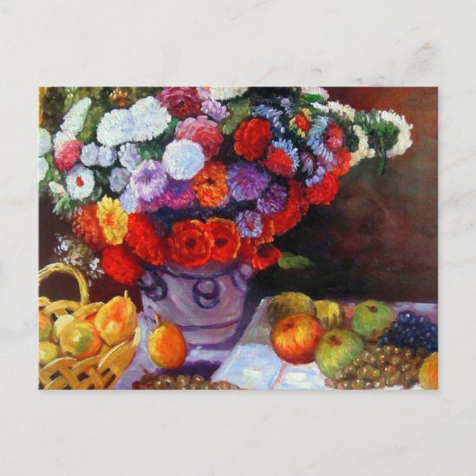 Monet Flowers en Fruit Briefkaart (Voorkant)