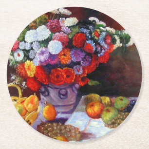 Monet Flowers en Fruit Ronde Kartonnen Onderzetter