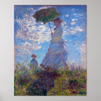 Monet France Impressionist People Woman met een au Poster