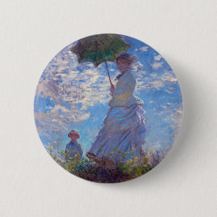 Monet France Impressionist People Woman met een au Ronde Button 5,7 Cm