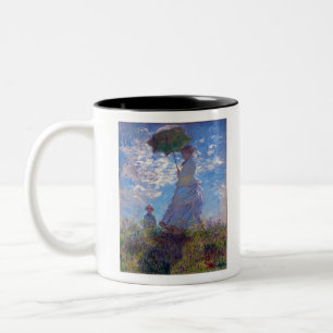 Monet France Impressionist People Woman met een au Tweekleurige Koffiemok