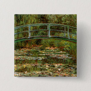 Monet Franse Japanse Brug Giverney Vierkante Button 5,1 Cm