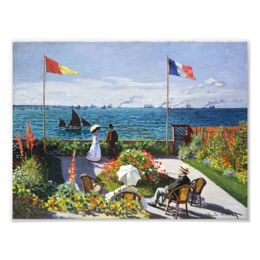 Monet Garden in Sainte Adresse Foto Afdruk (Voorkant)