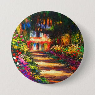Monet Garden op Giverny Ronde Button 7,6 Cm