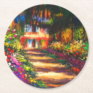 Monet Garden op Giverny Ronde Kartonnen Onderzetter