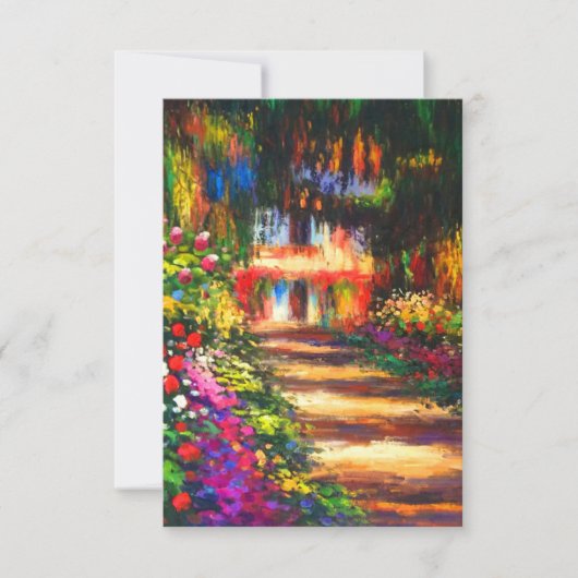 Monet Garden op Giverny RSVP Kaartje (Voorkant)