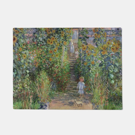 Monet Garden Vetheuil Impressionim Painting Deurmat (Voorkant)