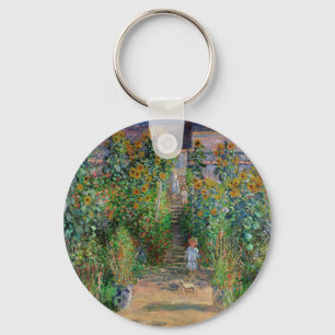 Monet Garden Vetheuil Impressionim Painting Sleutelhanger